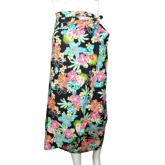 Hawaiian Sarong Beach Cover Up Tropical Hibiscus Flowers 68" Wide x 42" Long - Picture 1 of 4